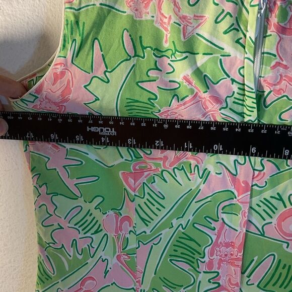 LILLY PULITZER LADIES DRESS 6 pink green vintage monkey shift forest leaves - Picture 6 of 9